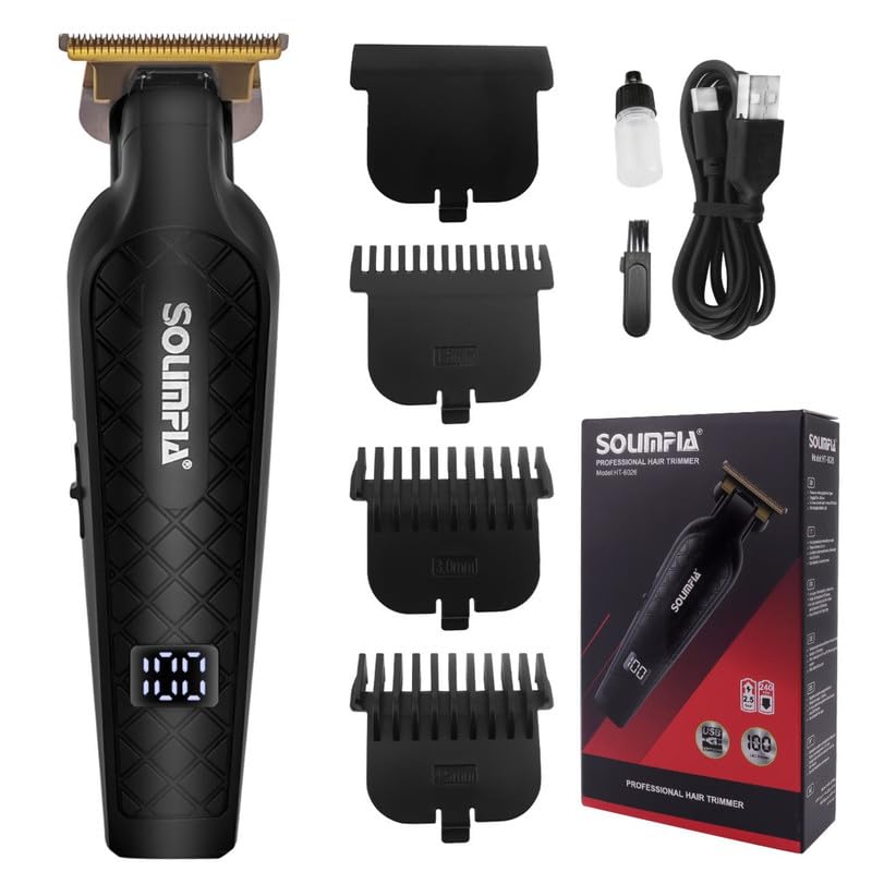 SOLIMPIA HT6026 Digital Display 0mm Professional Cordless Hair Clippers Rechargeable Wireless Hair Grooming Set Beard Trimming Beard Styling Rechargeable Liion Battery 1000mAh 240 min RuntimeMen - Image 1