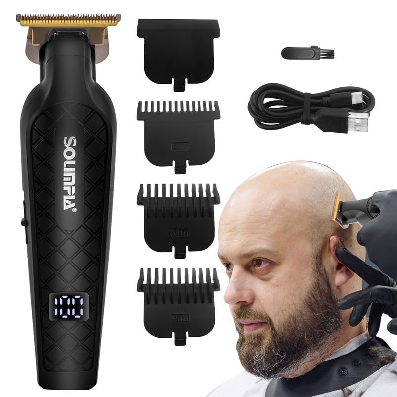 SOLIMPIA HT6026 Digital Display 0mm Professional Cordless Hair Clippers Rechargeable Wireless Hair Grooming Set Beard Trimming Beard Styling Rechargeable Liion Battery 1000mAh 240 min RuntimeMen - Image 5