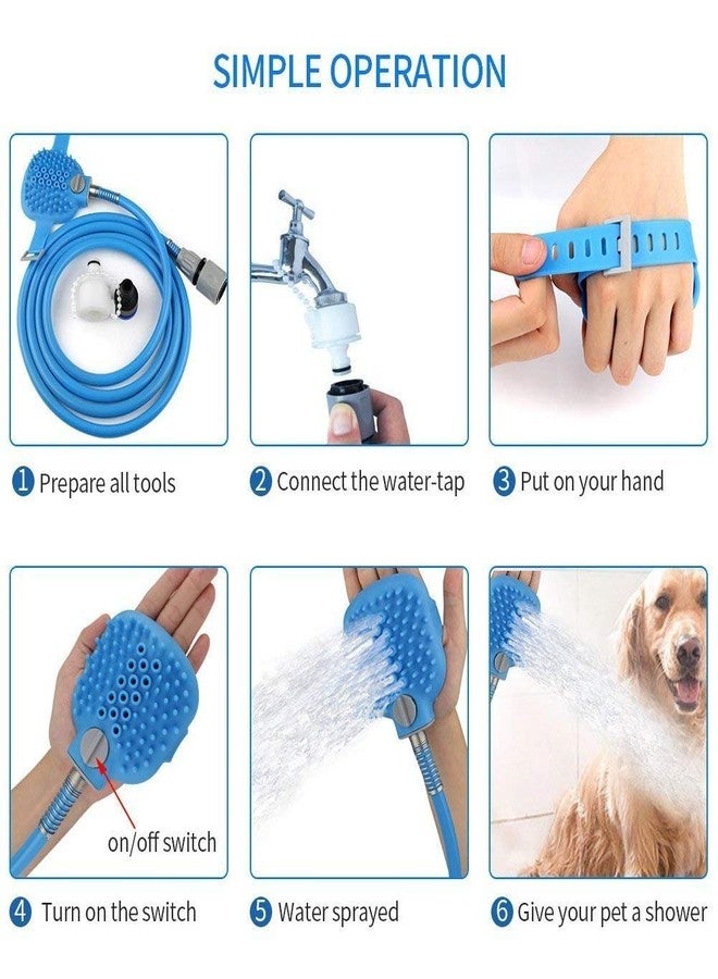 Peyx Dog Shower Attachment with Sprayer & Scrubber, Pet Bath Brush with Indoor Outdoor Adaptors, Handheld Shower for Dogs Cats Horses, Massage Grooming Tool, Adjustable Water Pressure, Easy Installation Pet Bathing Accessory for Home Use - Image 3