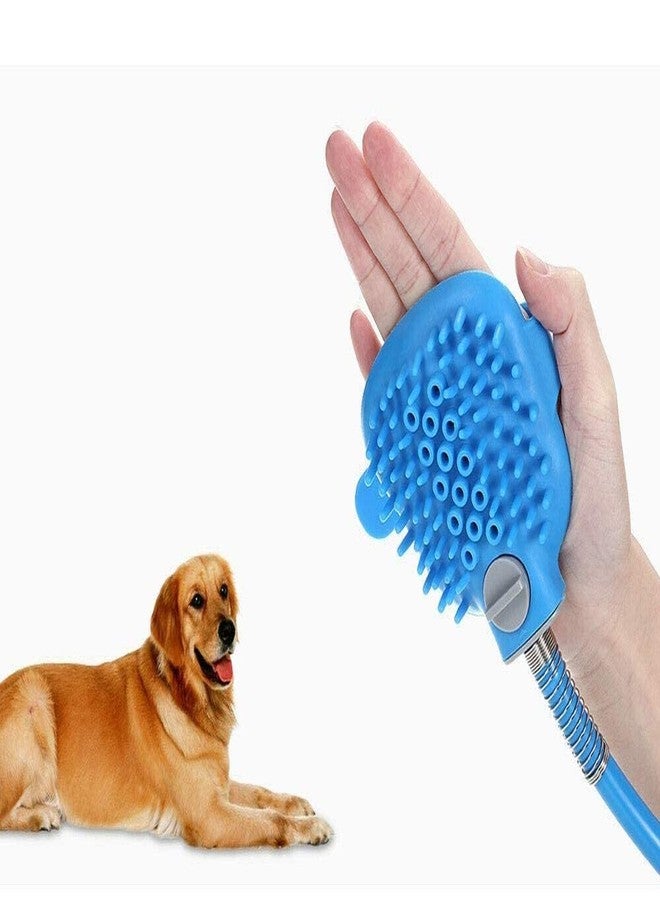 Peyx Dog Shower Attachment with Sprayer & Scrubber, Pet Bath Brush with Indoor Outdoor Adaptors, Handheld Shower for Dogs Cats Horses, Massage Grooming Tool, Adjustable Water Pressure, Easy Installation Pet Bathing Accessory for Home Use - Image 1
