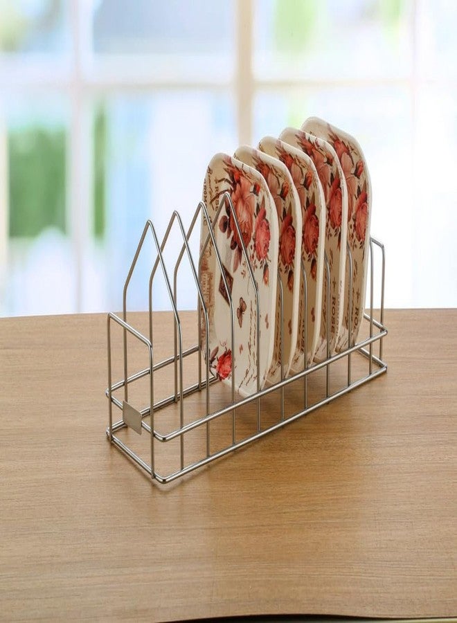 XVIA Stainless Steel Dish Rack - Foldable Dish Organizer - Multi-Tier Dish Stand - Space Saving Compact Kitchen Holder for Plates Utensils Bowls (Triangle) - Image 1