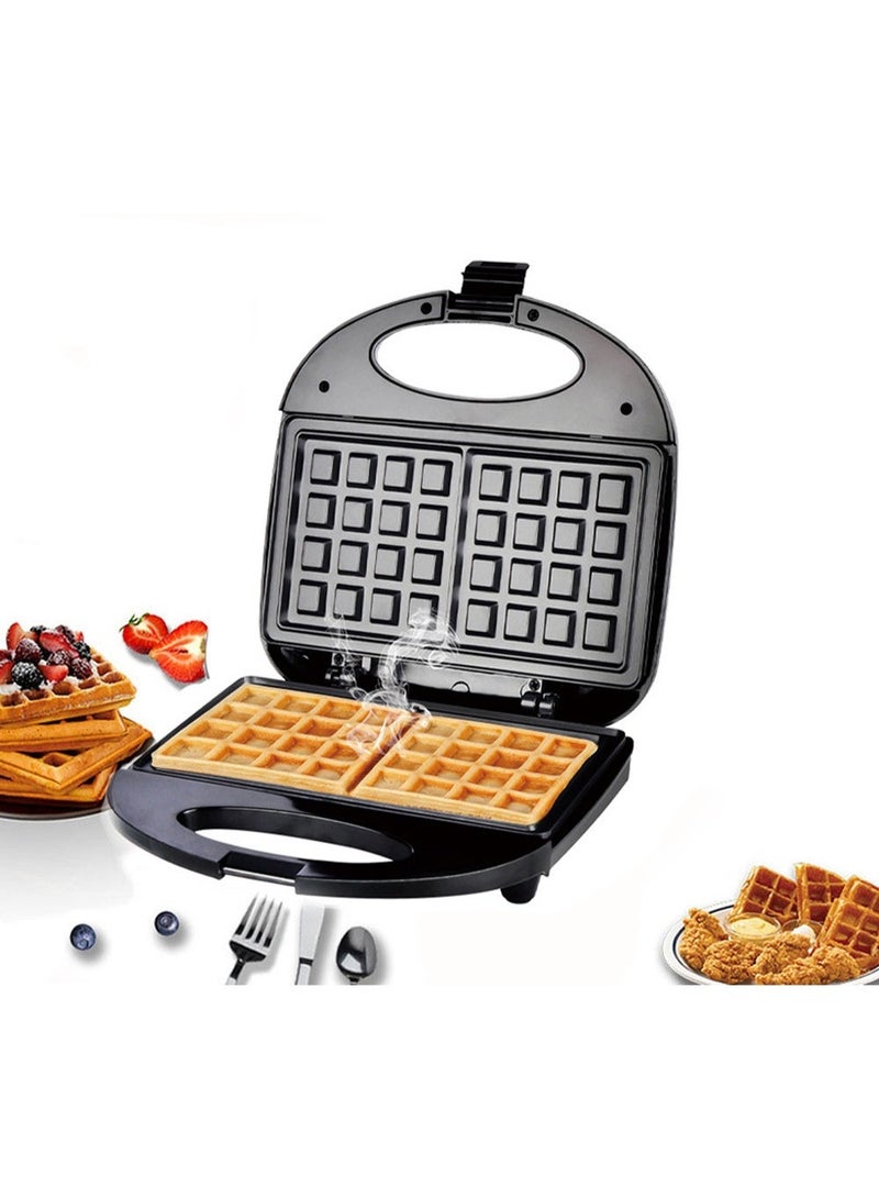 آلة وافل كهربائية 750 واط، مقلاة مزدوجة بدون لصق، تسخين سريع للفطور المنزلي - Image 1