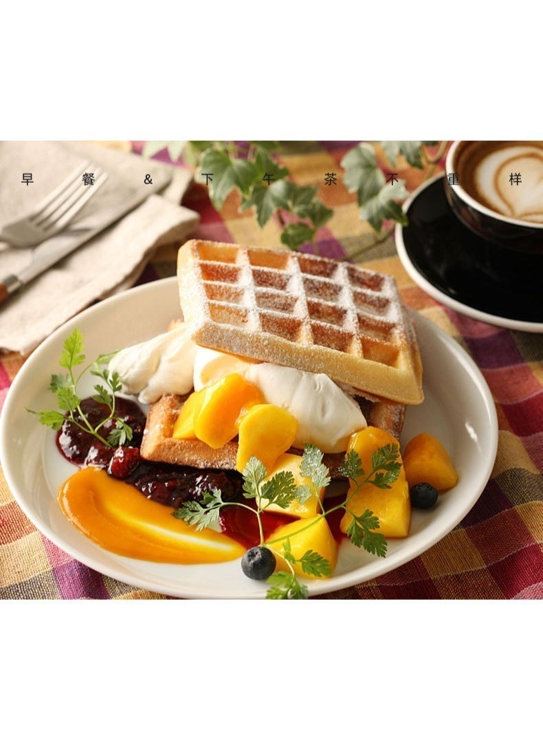 آلة وافل كهربائية 750 واط، مقلاة مزدوجة بدون لصق، تسخين سريع للفطور المنزلي - Image 3