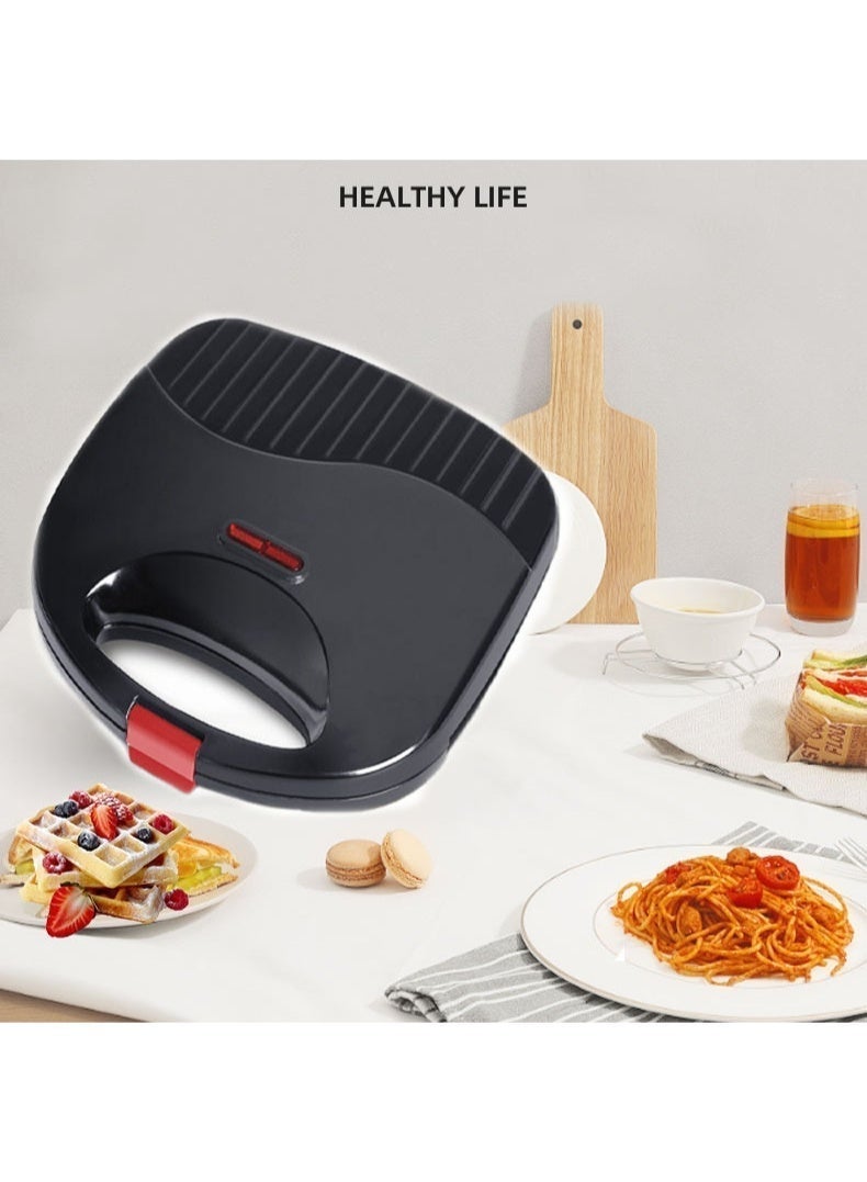 آلة وافل كهربائية 750 واط، مقلاة مزدوجة بدون لصق، تسخين سريع للفطور المنزلي - Image 2