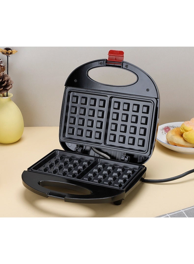 آلة وافل كهربائية 750 واط، مقلاة مزدوجة بدون لصق، تسخين سريع للفطور المنزلي - Image 4