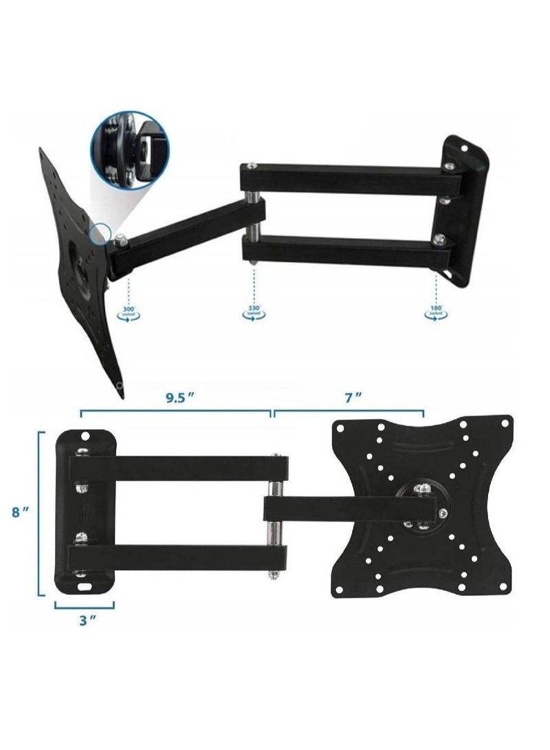 جينيكست شاشة تلفزيون LCD مثبتة على الحائط حركة كاملة متأرجحة إمالة دوارة زاوية ذراع مفصلية قابلة للتعديل لأجهزة التلفزيون ذات الشاشات المسطحة 32 إلى 55 بوصة - Image 2