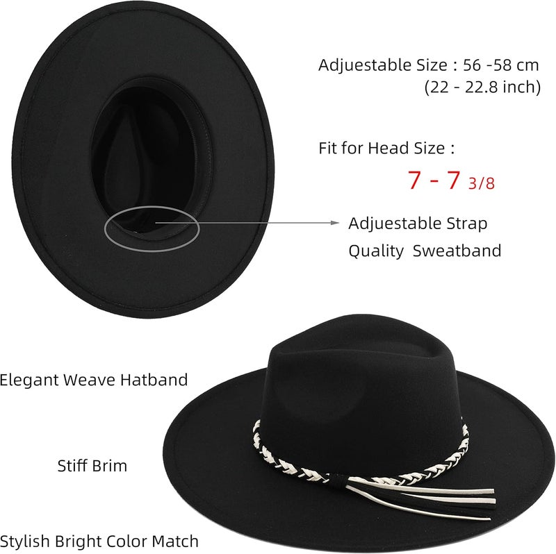 Pro Celia Big Wide Brim Women Fedora Hat - Image 3