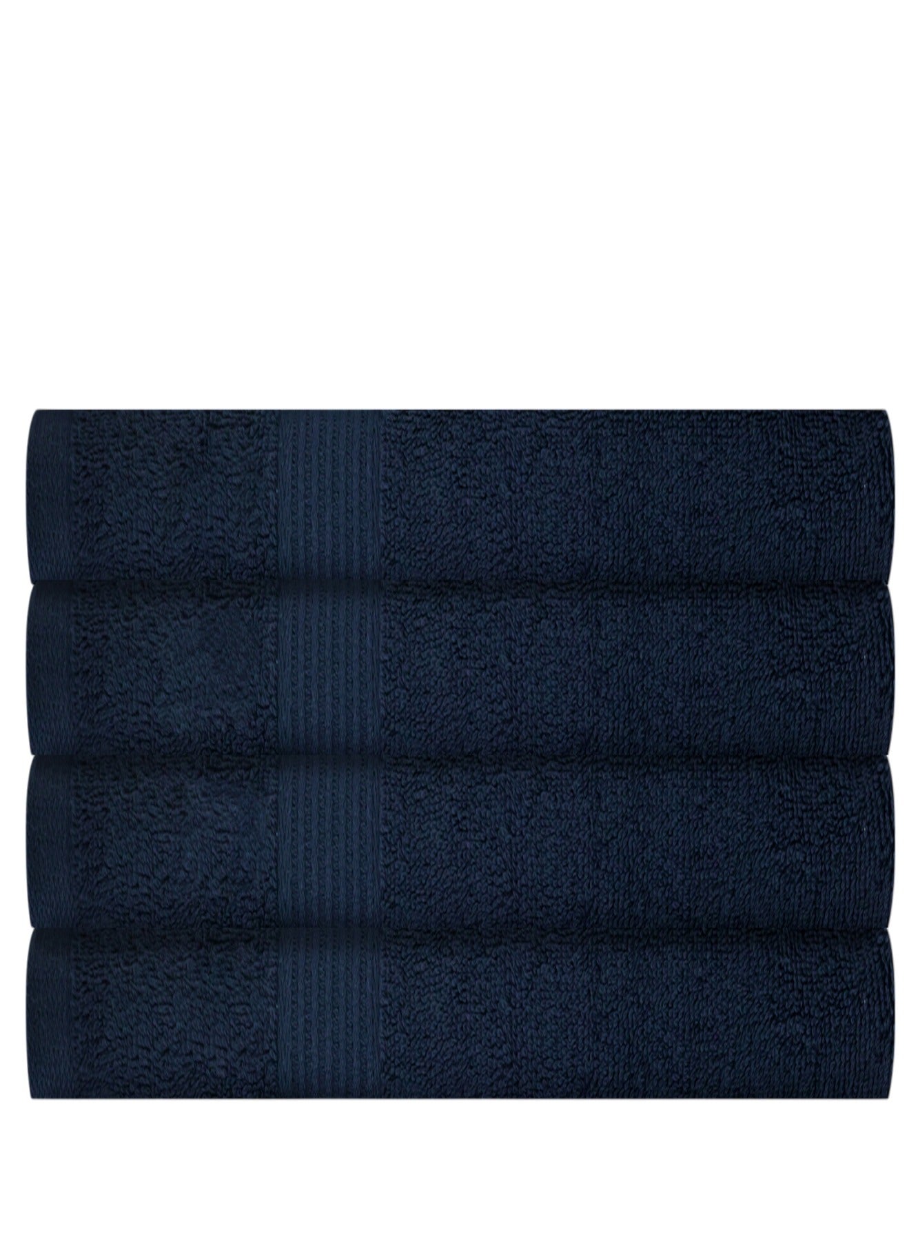 REZLAN UAE REZLAN Luxury 4-Piece Hand Towel Set - 100% Premium Cotton (50×70 cm/20×28 in) - Ultra Soft & Absorbent - NAVY
