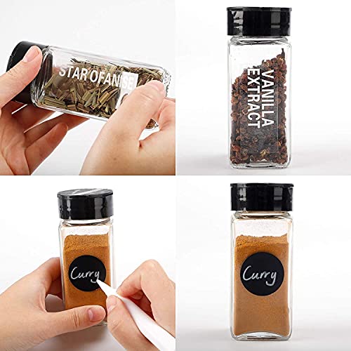SITOVI Glass Spice Jars with Dual Sifter Cap, 120ml Square Container, Set for Salt, Pepper, Masala Storage (10) - Image 4