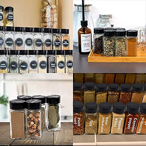 SITOVI Glass Spice Jars with Dual Sifter Cap, 120ml Square Container, Set for Salt, Pepper, Masala Storage (10) - Image 5