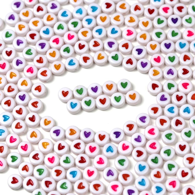 Melius 500pcs Acrylic Heart Beads for Bracelets Jewelry Making DIY Crafts 4 7 Round Mixed Color