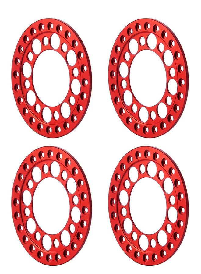 RCLIONS مجموعة حلقات استبدال حواف عجلات RC من الألومنيوم مقاس 1.9 بوصة من RCLIONS، 4 قطع، لسيارات الزحف RC بمقياس 1:10، عجلات/حواف مقاس 1.9 بوصة (أحمر) - Image 4