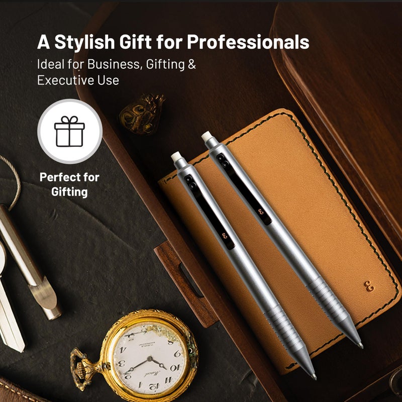 Everyman Gunmetal Grafton Mechanical Aluminum Pencil, Premium 0.5mm Lead Writing, Drawing & Sketching, ideal for Professionals, Students and Architects & EDC Pencil - Image 5