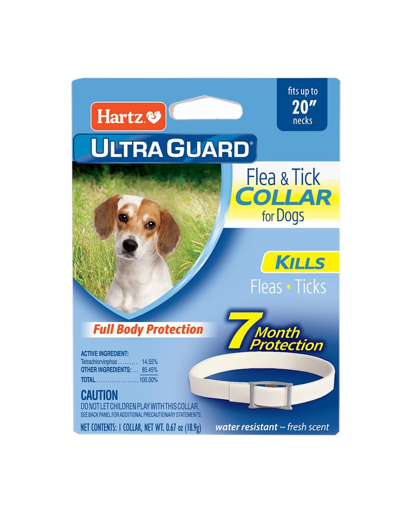 Hartz Ultraguard Flea And Tick Collar For Dogs And Puppies 7 Month Flea And Tick Protection And Prevention Per Collar White Up To 20 Inch Neck - Image 1