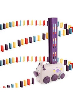 Y&D Automatic Domino Train Blocks Set, Laying Electric Train, Dominoes Set with 1 Slot and 80pcs Blocks, Creative Sound for Kids  - Image 1