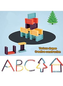 Y&D Automatic Domino Train Blocks Set, Laying Electric Train, Dominoes Set with 1 Slot and 80pcs Blocks, Creative Sound for Kids  - Image 2