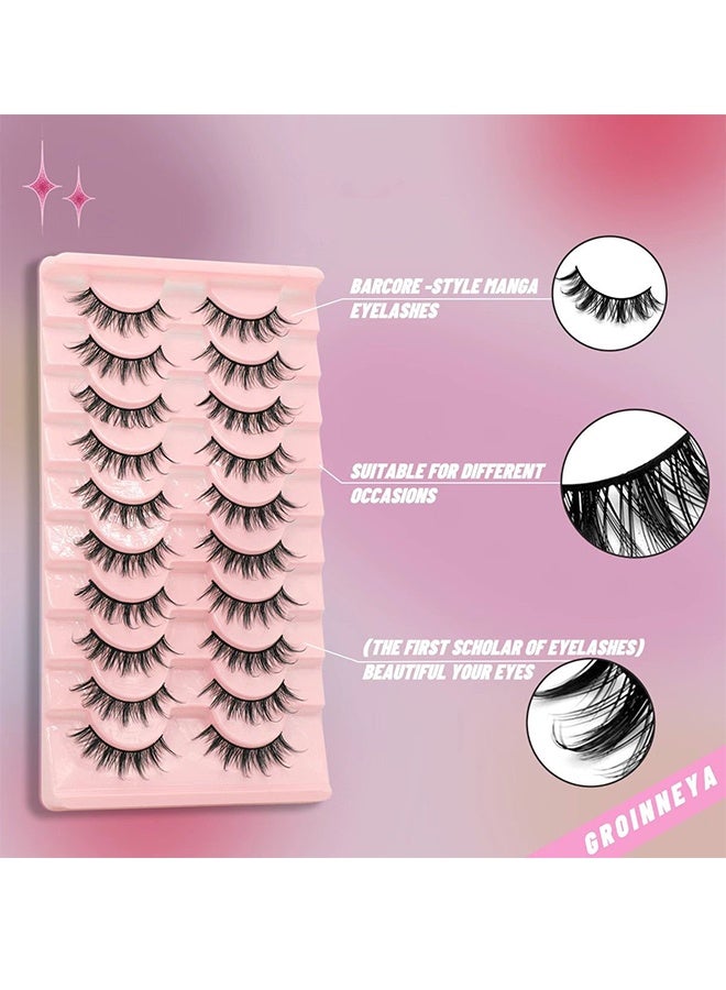 ريزونيكس رموش مانجا الصناعية بمظهر طبيعي - رموش ثلاثية الأبعاد سميكة مدببة على طراز الأنمي، رموش مكياج كورية من مانهوا كوسبلاي تبدو كمجموعات فردية (17 مم) - Image 3