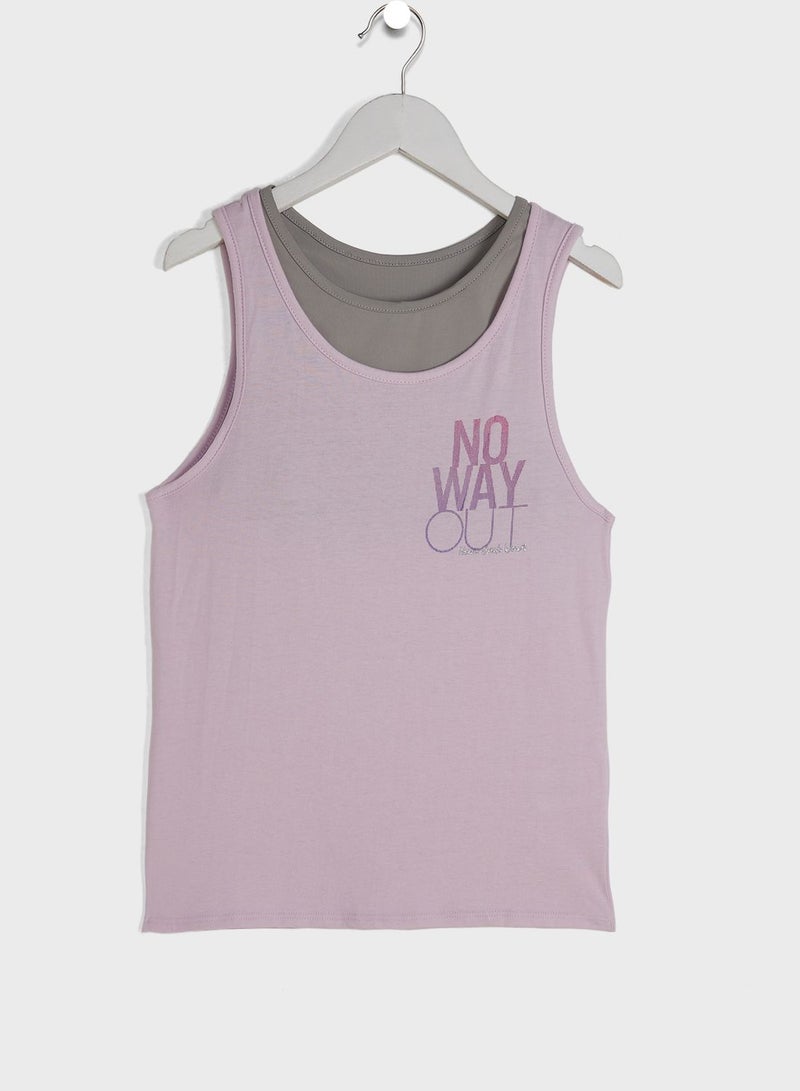 جاستس طقم (بلوزة بلا اكمام  + صدرية رياضية) - Image 1