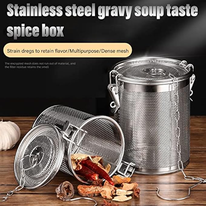 Zerodis Enhanced Flavor Extraction Stainless Steel Seasoning Bag With Hanging Chain For Soups Stews Gravy And Tea 03L - Image 4