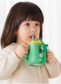 Babycare Babycare - Baby Milk Cup, Glass, T-Rex Toby Green, BPA-Free, Non-Toxic, Safe for Babies, Leak-Proof, Durable Glass Cup, Easy Grip Handle, Ideal for Toddlers, Eco-Friendly 250 ml  - Image 5
