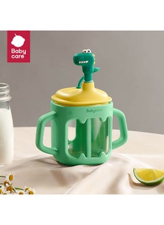 Babycare Babycare - Baby Milk Cup, Glass, T-Rex Toby Green, BPA-Free, Non-Toxic, Safe for Babies, Leak-Proof, Durable Glass Cup, Easy Grip Handle, Ideal for Toddlers, Eco-Friendly 250 ml  - Image 3