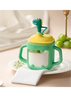 Babycare Babycare - Baby Milk Cup, Glass, T-Rex Toby Green, BPA-Free, Non-Toxic, Safe for Babies, Leak-Proof, Durable Glass Cup, Easy Grip Handle, Ideal for Toddlers, Eco-Friendly 250 ml  - Image 4