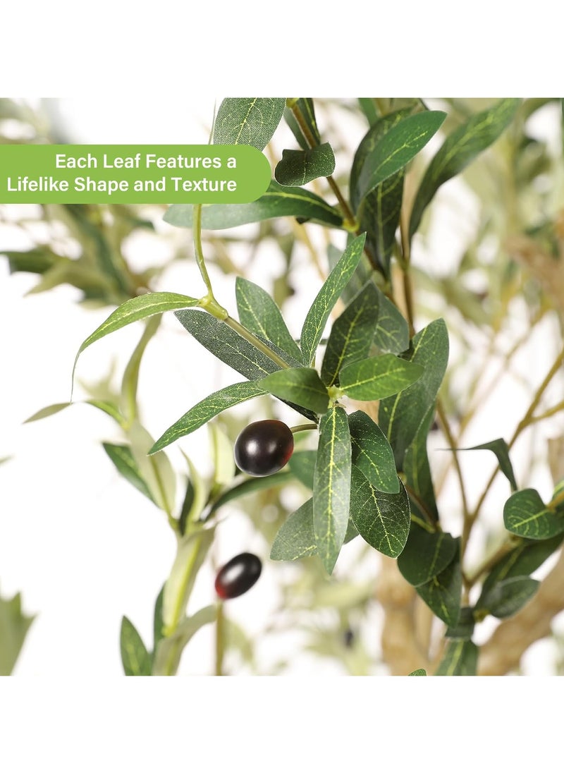 Artificial Olive Tree ,150cm Olive Tree with Lifelike Olive Branches and Fruits, Perfect  Long Artificial Tree for Home Office Deco
