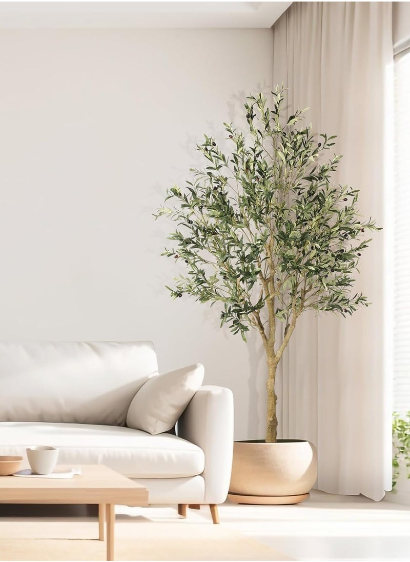 Artificial Olive Tree ,150cm Olive Tree with Lifelike Olive Branches and Fruits, Perfect  Long Artificial Tree for Home Office Deco