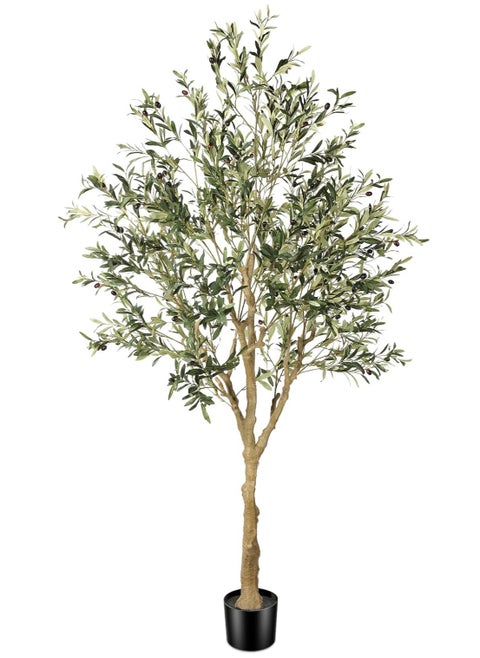 Artificial Olive Tree ,150cm Olive Tree with Lifelike Olive Branches and Fruits, Perfect  Long Artificial Tree for Home Office Deco
