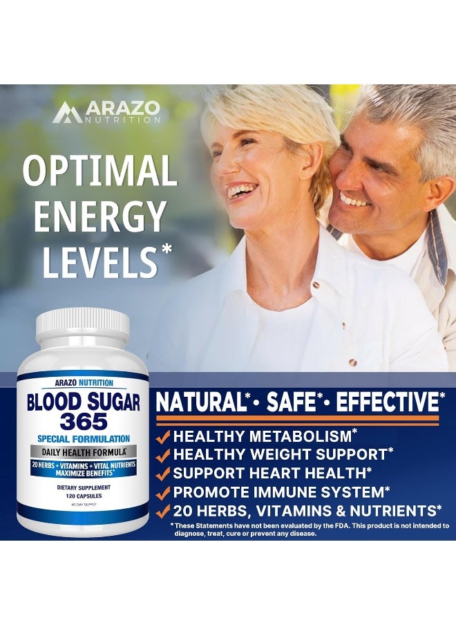 Arazo Nutrition Blood Sugar Support Supplement - 120 Pills  - Image 4