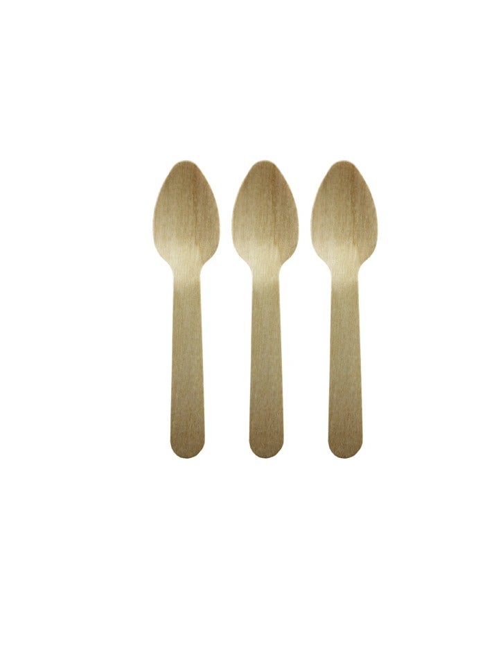 PARTY FUN Natural Wooden Mini Spoon 11Cm 50Pcs/Pkt - Image 1