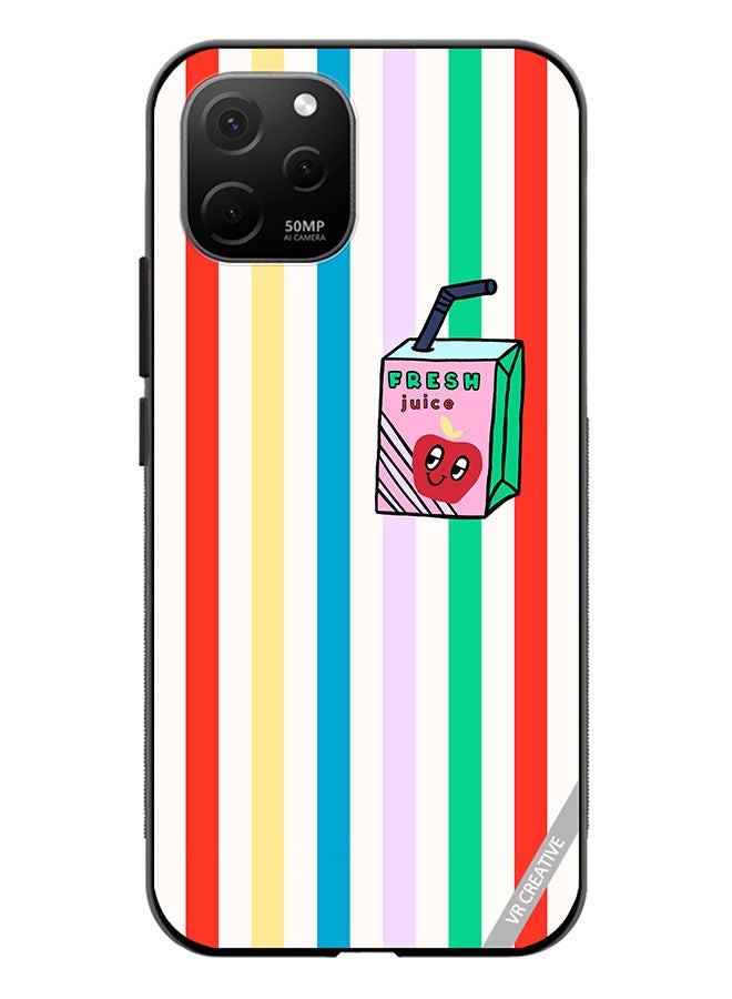 VR CREATIVE Protective Case Cover For Huawei Nova Y61 Summer Stripe Fresh Juice Apple Fruit Design Multicolour - Image 1