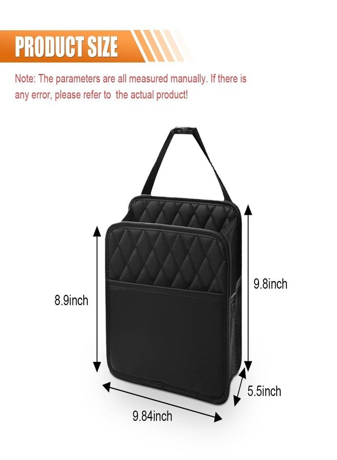 VENEXA Car Back Seat Organizer, PU Leather Car Storage Bag, Waterproof Hanging Car Seat Organizer, Vehicles Interior Hanging Leather Backseat Organizer, Car Accessories - Black - Image 2