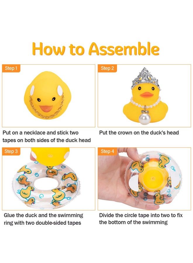 wonuu Car Duck Rubber Duck Car Ornaments Duck Car Dashboard Decorations With Mini Crown And Necklace - Image 4