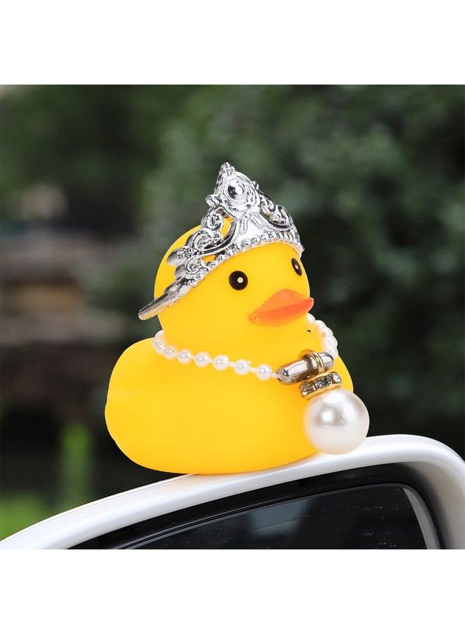 wonuu Car Duck Rubber Duck Car Ornaments Duck Car Dashboard Decorations With Mini Crown And Necklace - Image 5
