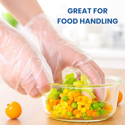 C-Cure Disposable Plastic Hand Gloves Pack of 200 Pcs | Handgloves for Cooking, Dishwashing, Hair Coloring, Cleaning | Latex-Free, Food Safe, Kitchen Gloves For Cutting Vegetables - Image 3