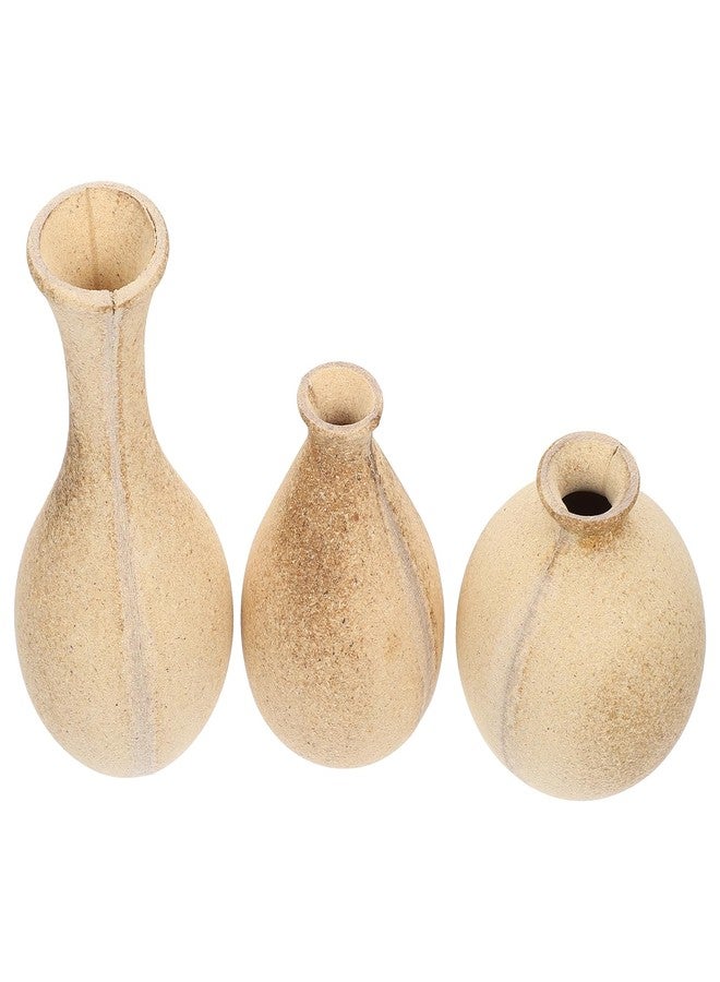 Amosfun 3pcs Wooden Vase DIY Craft Vase Flower Boho Dinner Table Decor Blank Small Rustic Farmhouse Decoration - Image 1