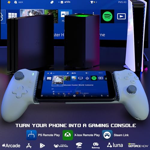 arVin USB C Mobile Gaming Controller for iPhone 171615 Series Android USBC Plug Play Remote Play for PS5PS4XboxPC Consoles Cloud Game Emulator with Hall Effect JoysticksTurboBack keys - Image 3