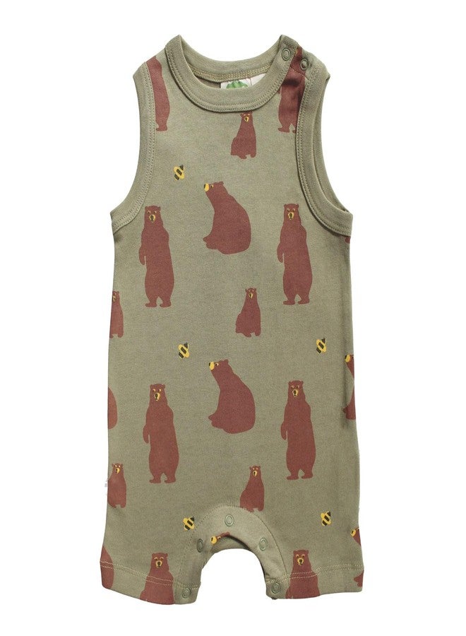 PARADE Organic Tank Rompers - Signature Prints Bears 6-12 Months - Image 1