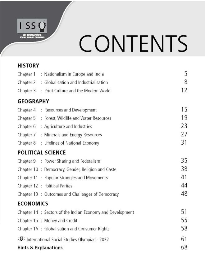 MTG International Social Studies Olympiad (ISSO) Workbook for Class 10 - Chapterwise MCQs, Previous Years Solved Paper & Achievers Section - ISSO Olympiad Books For 2023-2024 Exam  - Image 2