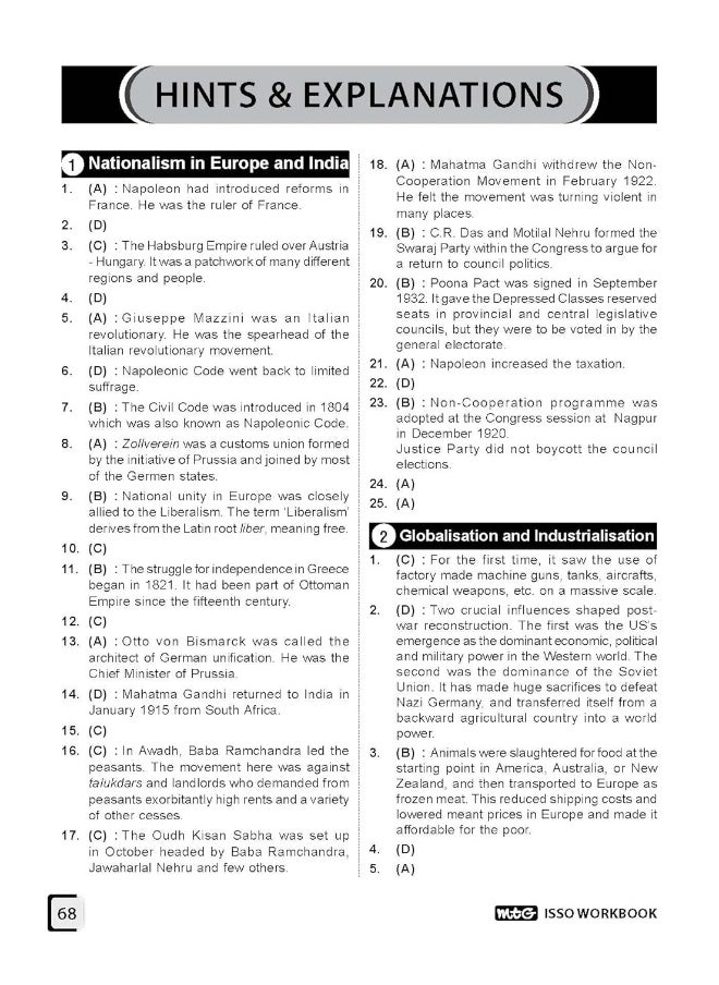 MTG International Social Studies Olympiad (ISSO) Workbook for Class 10 - Chapterwise MCQs, Previous Years Solved Paper & Achievers Section - ISSO Olympiad Books For 2023-2024 Exam