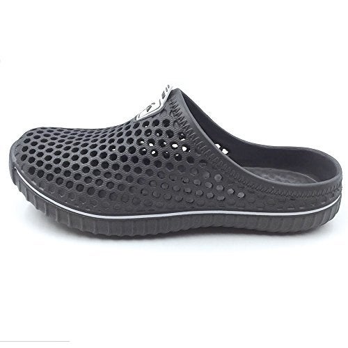Amoji Garden Clogs Shower Shoes Rubber Sandals Yard Beach Pool House Summer Slipper 1702 Grey 9 Women/7.5 Men - Image 3