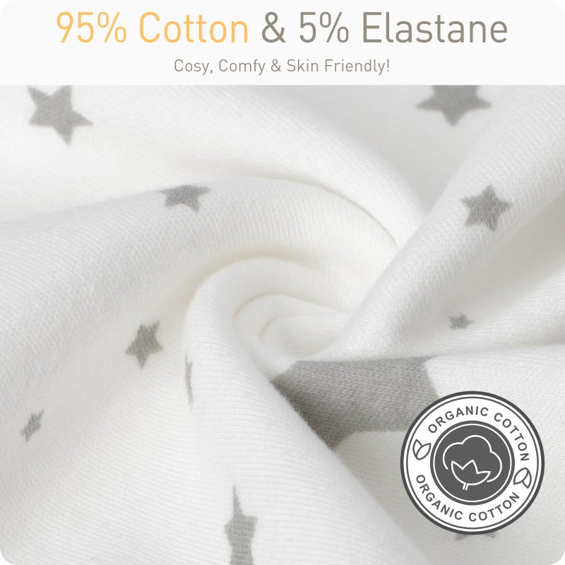 Knirose Transitional Swaddle Sack with Arms Up Length Sleeves and Mitten Cuffs 0-3 Months Wearable Swaddling Blanket Sleeping Bag Cotton for Newborns Baby Boys Girls Sleep Sacks Snug Fit Calms Startle Reflex - Image 5
