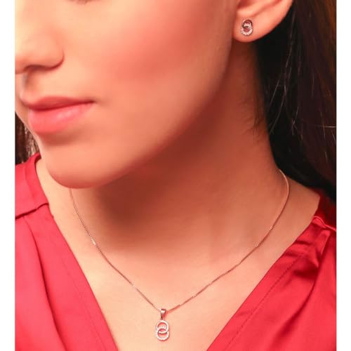 ZAVYA 925 Sterling Silver Rose Gold Plated CZ Jewellery Set | Gift for Women & Girls | With Certificate of Authenticity and 925 Hallmark - Image 2