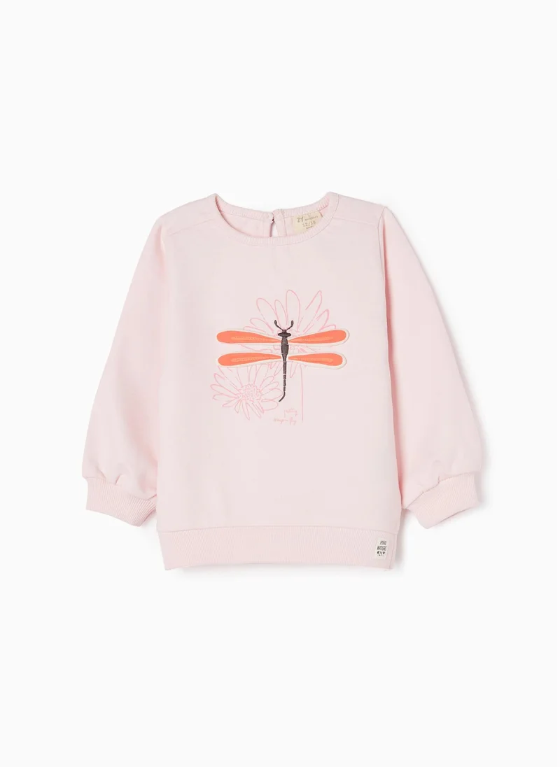 زيبي Cotton Sweatshirt for Baby Girls 'Dragonfly', Pink