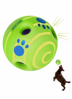 Pet Ball Dog Toy,Interactive Giggle Ball Toy Wobble Funny Chewing Play Touch Wag Training Supplies Safe Green Herding Squeaky Gift for Large Medium Small Dogs