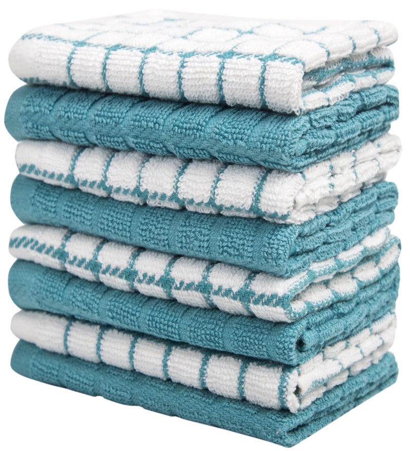 Bumble Towels Bumble Dish Cloths (8 Pack) | 12" x 12" | 100% Cotton Kitchen Towels | 405 GSM | Soft, Highly Absorbent & Durable Dish Towels for Kitchen | Aqua - Image 5