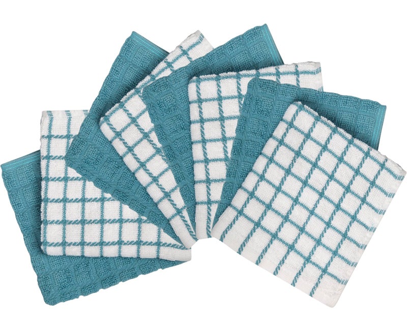 Bumble Towels Bumble Dish Cloths (8 Pack) | 12" x 12" | 100% Cotton Kitchen Towels | 405 GSM | Soft, Highly Absorbent & Durable Dish Towels for Kitchen | Aqua - Image 2