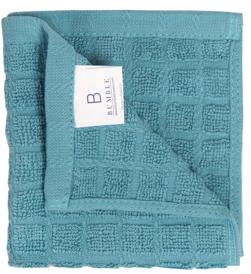 Bumble Towels Bumble Dish Cloths (8 Pack) | 12" x 12" | 100% Cotton Kitchen Towels | 405 GSM | Soft, Highly Absorbent & Durable Dish Towels for Kitchen | Aqua - Image 3