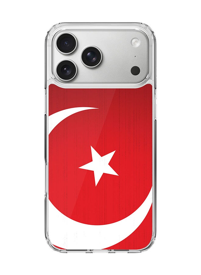 Classic Clear MagSafe Case for iPhone 17 Pro Max , Hybrid Soft Case Flexible Edges Anti Drop TPU PC Gel Thin Transparent Cover [ Designed for iPhone 17 Pro Max ] - Flag Of Turkey Full Print